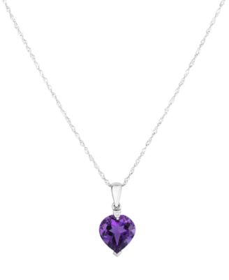 Amethyst (2 ct. t.w.) & Diamond Accent Pendant Necklace in 14k White Gold