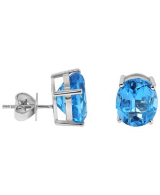 Blue Topaz (8 ct. t.w.) Stud Earrings in Sterling Silver