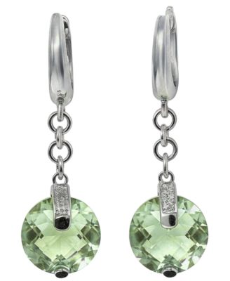 Green Amethyst (8 ct. t.w.) & Diamond Accent Earrings in Sterling Silver