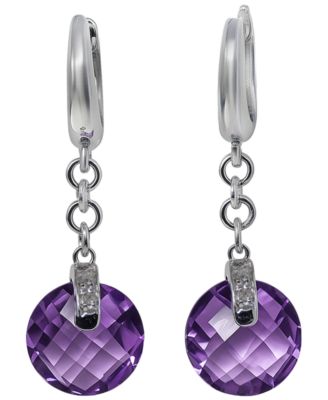 Green Amethyst (8 ct. t.w.) & Diamond Accent Earrings in Sterling Silver