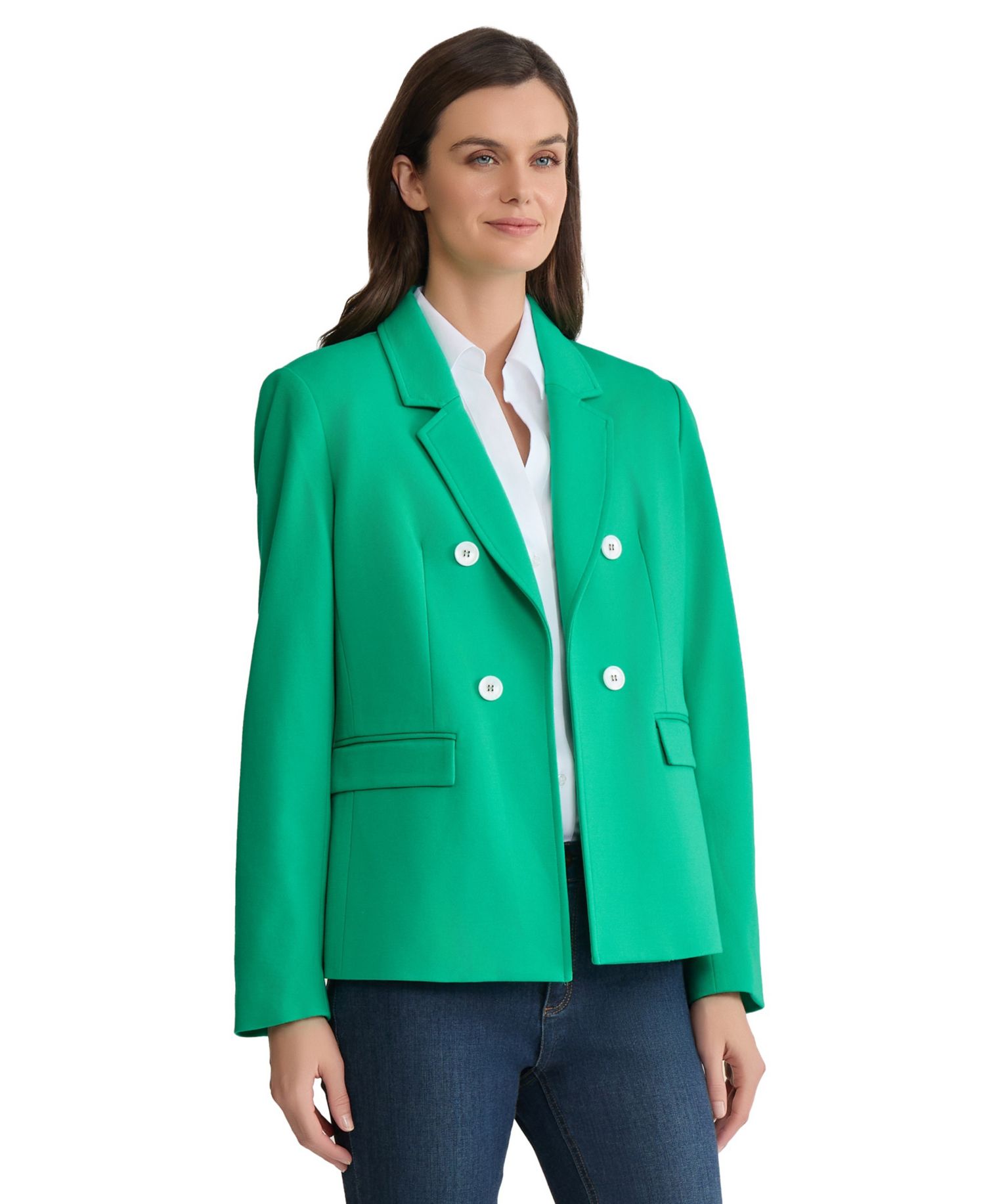 Women's Open Front Faux Double Breasted Blazer