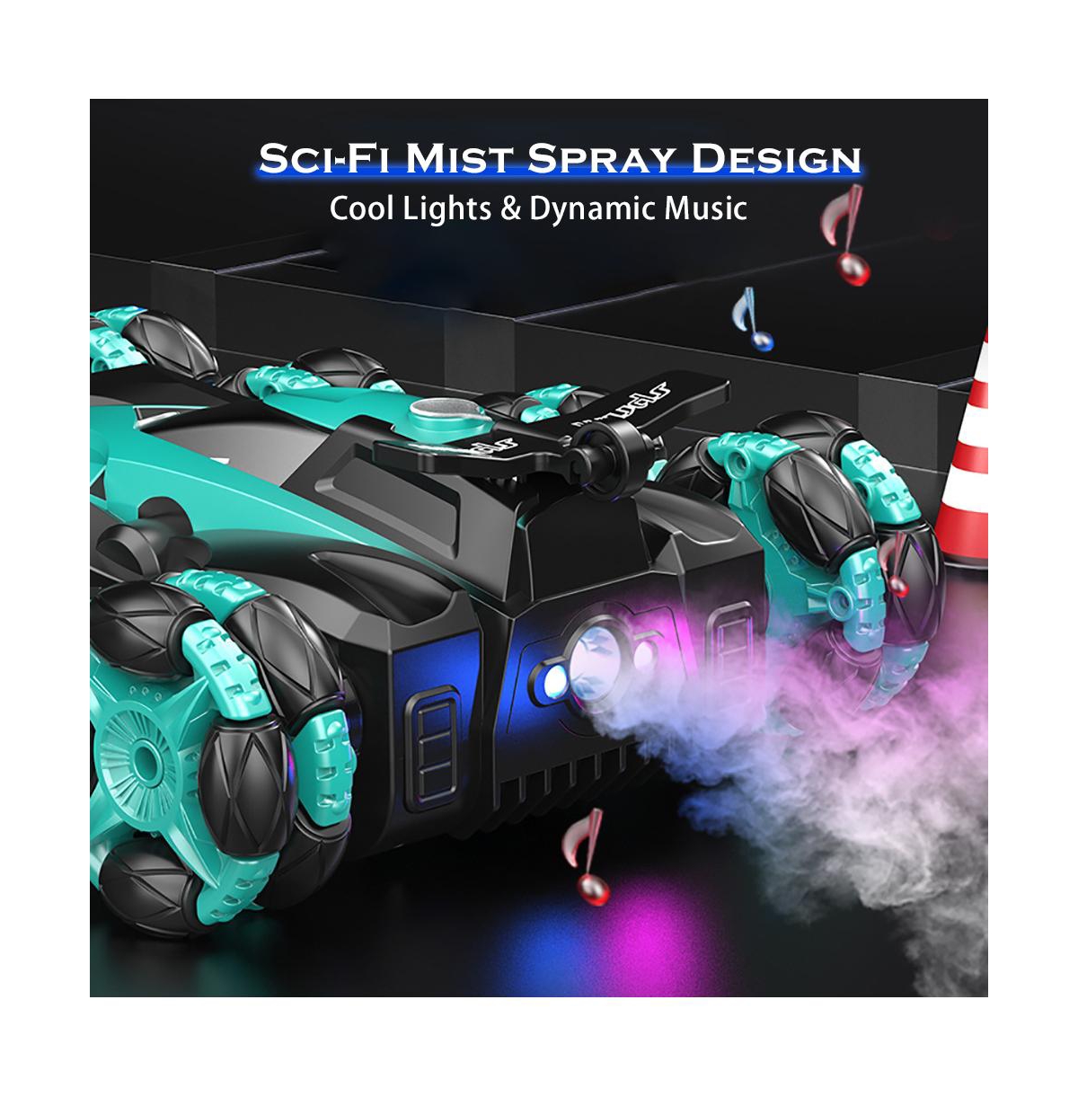 Bruce & Shark 8WD Gesture Control Rc Stunt Car with 360° Spins, Drifting, Fog & Light Effects