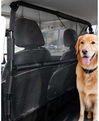 Wide Dog Car Barrier for Front Seats, See-Through Mesh Vehicle Divider, Universal Fit for Sedans, Trucks & SUVs