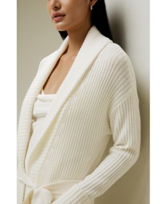 Women's Merino Wool Shawl Collar Cardigan