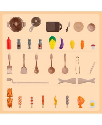 36-Piece Grill & Cook Playset for Kids with Realistic Mist Spray & Sizzle Sound for Pretend BBQ