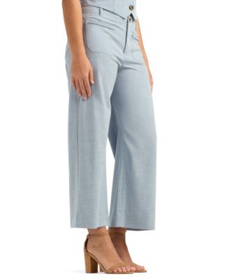 Juniors' Melange Suiting Cropped Pants