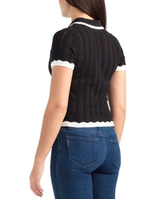 Juniors' Short-Sleeve Polo Sweater