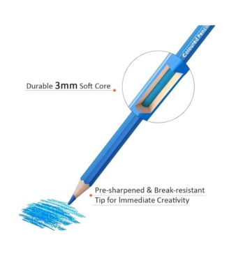 48 Colors Oil-based Colored Pencil, Hexagon Wooden Handle Set with Soft Oil-Based Cores for Drawing, Sketching and Blending