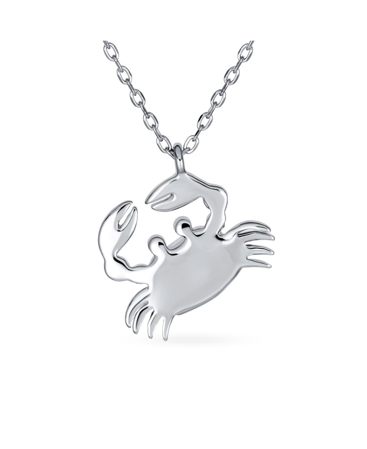 Bling Jewelry Tropical Nautical Blue Created Opal Sand Crab Pendant Necklace Sterling Silver