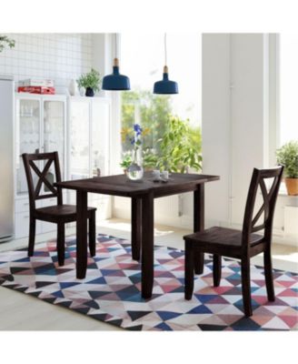Wood Drop Leaf Breakfast Nook Dining Set, 2 Chairs