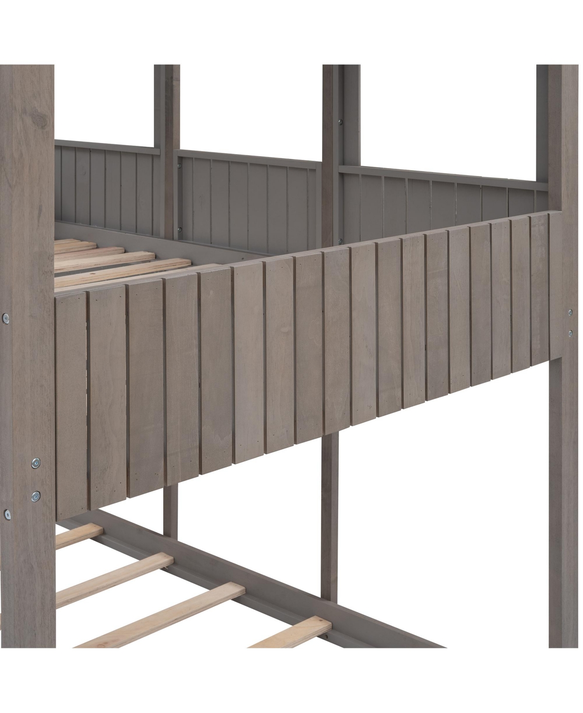 Streamdale Furniture Full Over Woodbunk Bed With Roof, Window, Guardrail, Ladder