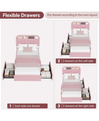Easy Assembly Twin Size Bed Frame Space Saving, for Living Room, Guest Room