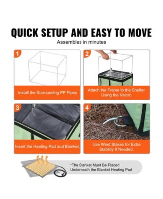 Elevated Heated Cat House with Timer, Adjustable Temperature, 900D Oxford Cloth Foldable Shelter with Heated Pad, Green, Small