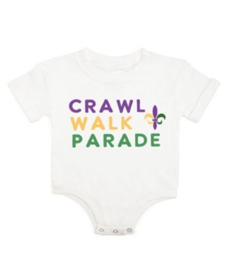 Baby Girls Crawl Walk Parade Mardi Gras Short Sleeve Romper