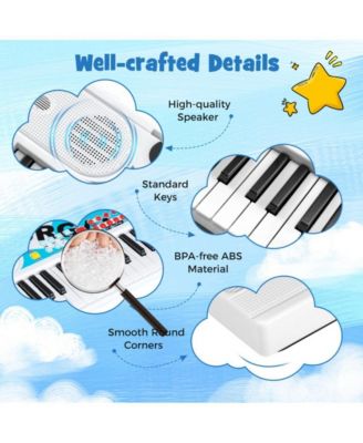 Kids Piano Keyboard with Microphone and Portable 49 Key Electric Music Toy