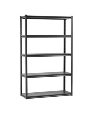 5-Tier Garage Storage Shelves, 18"D x 48"W x 78"H, 3000 lb Capacity, Adjustable Metal Utility Shelving Rack, Black