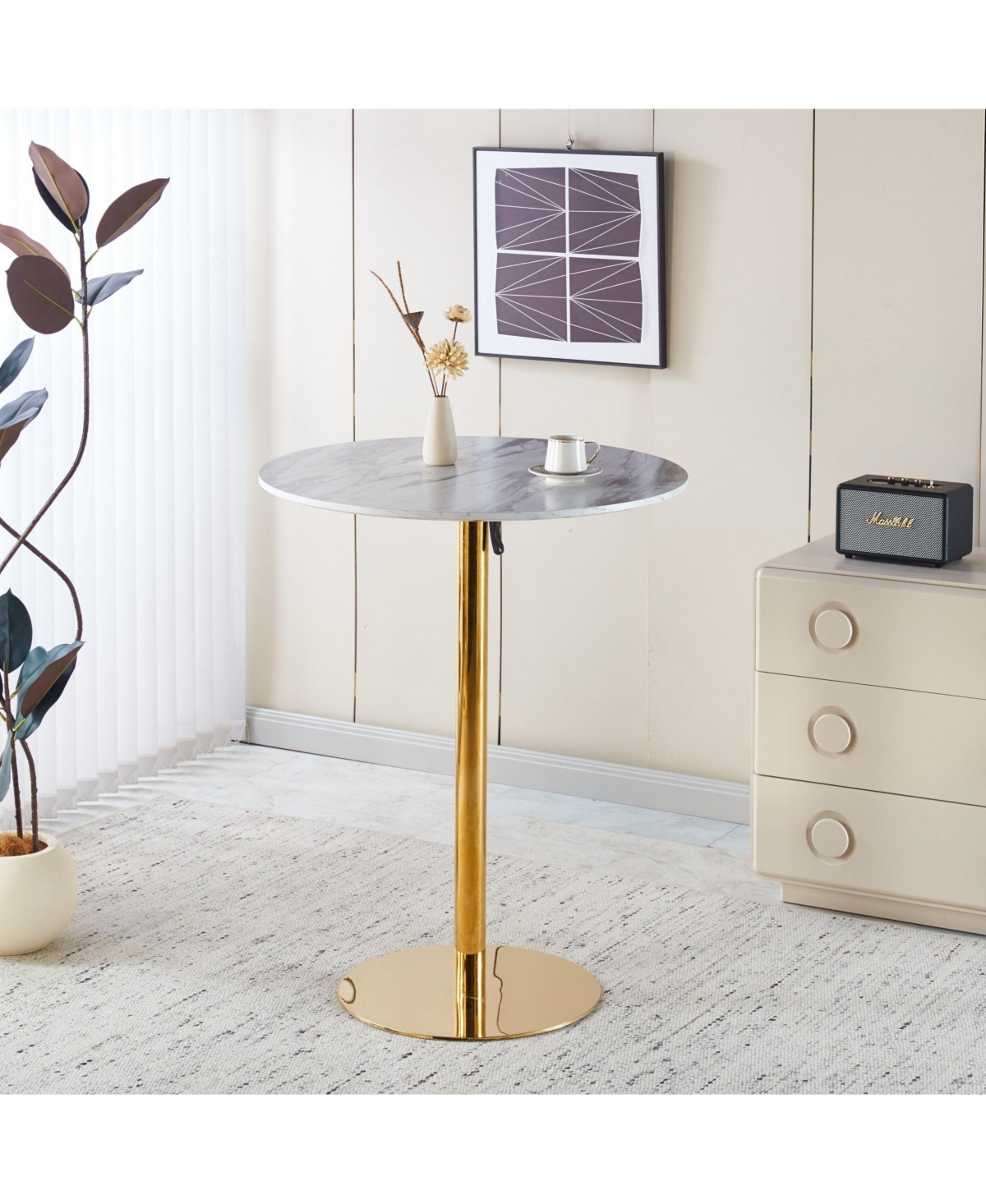 Boyel Living 31.5" Folding Bar Table for 2-4 people With Round Table Top