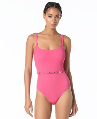 Michael Kors Women's Chain Belt One-Piece Swimsuit