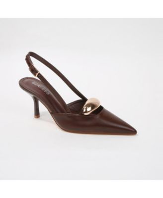 Women's Eltha Slingback Heels with Metallic Dome Accent