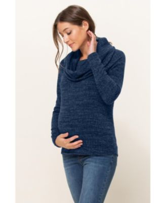 Maternity Cowl Neck Long Sleeve Knit Sweater