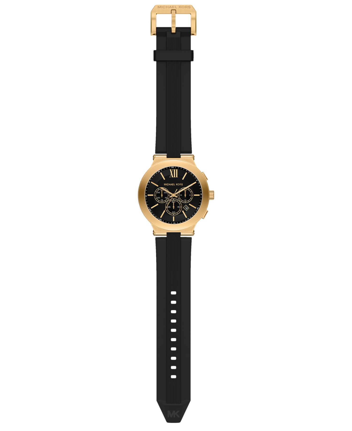 Men's Billie Chronograph Black Silicone Watch, 46mm