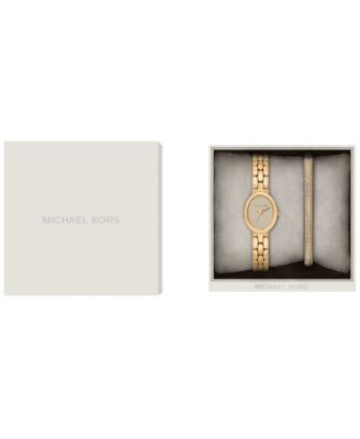 Women's Maude Three-Hand Gold-Tone Stainless Steel Watch and Bracelet Set, 21MM