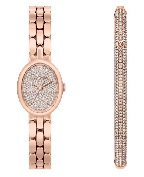 Женские часы Michael Kors Maude Three-Hand Rose Gold-Tone Stainless Steel Watch and Bracelet Set, 21MM