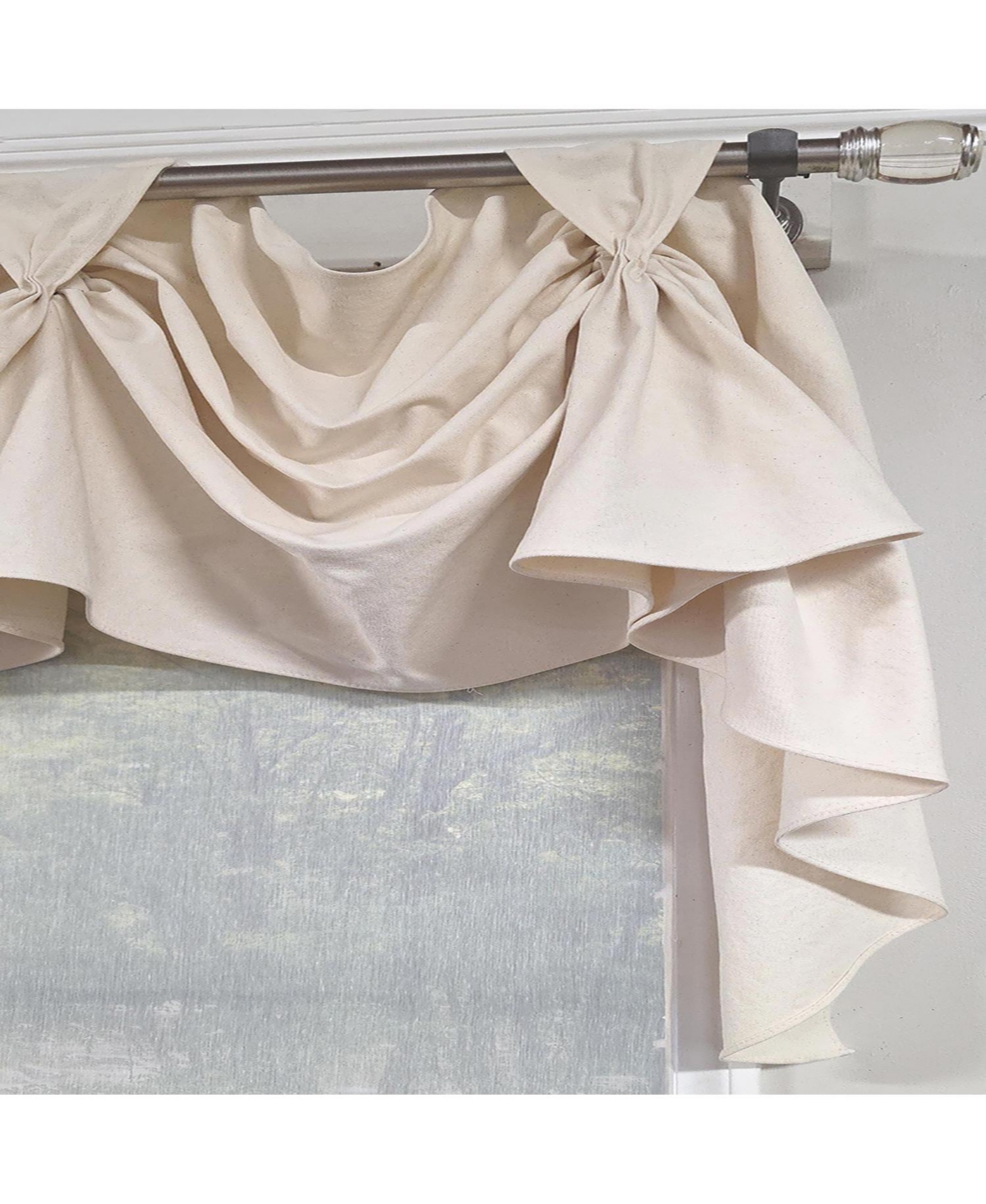 Rlf Home Soft Duck 3-s Victory 100% Cotton Tab Top Swag Window Curtain 54" x 25"