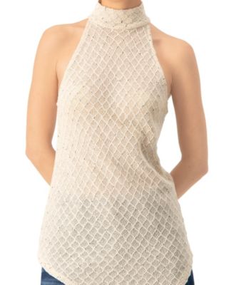 Women's Knit Halter Neck Sleeveless Top