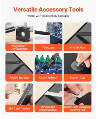 59-Piece Precision Screwdriver Set, Phillips, Flat, Torx & Pentalobe Bits with Tweezer, Small Repair Tool Kit