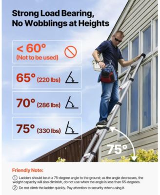 12.5 ft Telescoping Ladder, Aluminum One-Touch Retraction Extension Ladder, 330 lb Capacity, Non-Slip Feet, Lightweight Design