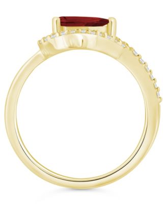 Gemstone and Diamond Ring (1/5 ct. t.w.) in 10K White Gold (also in 10K Yellow Gold)