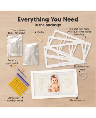 Duo Baby Hand and Footprint Kit, Baby Handprint Kit, Newborn Photo Frame, Baby Keepsake for New Mom