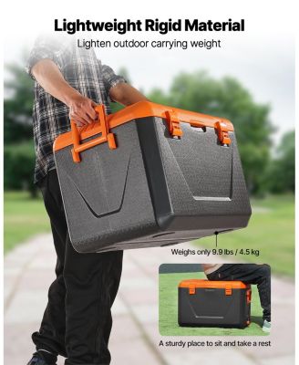 63 QT Hard Cooler, Insulated Portable Cooler with Ice Retention, Heavy-Duty Handles, Cup Holder, Lightweight Rigid Design