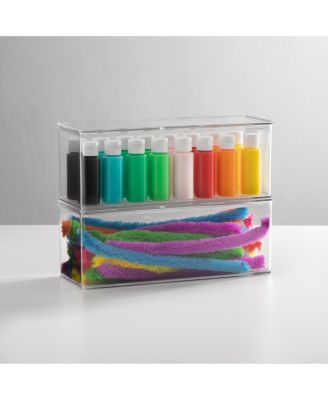 Plastic Playroom/Gaming Storage Organizer Box, Hinged Lid, 4 Pack