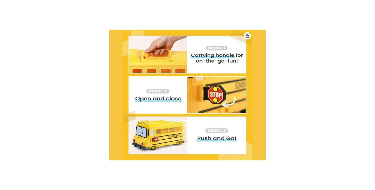 Детские кейсы для хранения Robocar Poli School B 2-in-1 School Bus Carrying Case, 12.60" L x 6.10" W x 7.87" H, цвет: Open Miscellaneous — фото 4