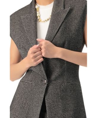 Women's Long Checkered Vest