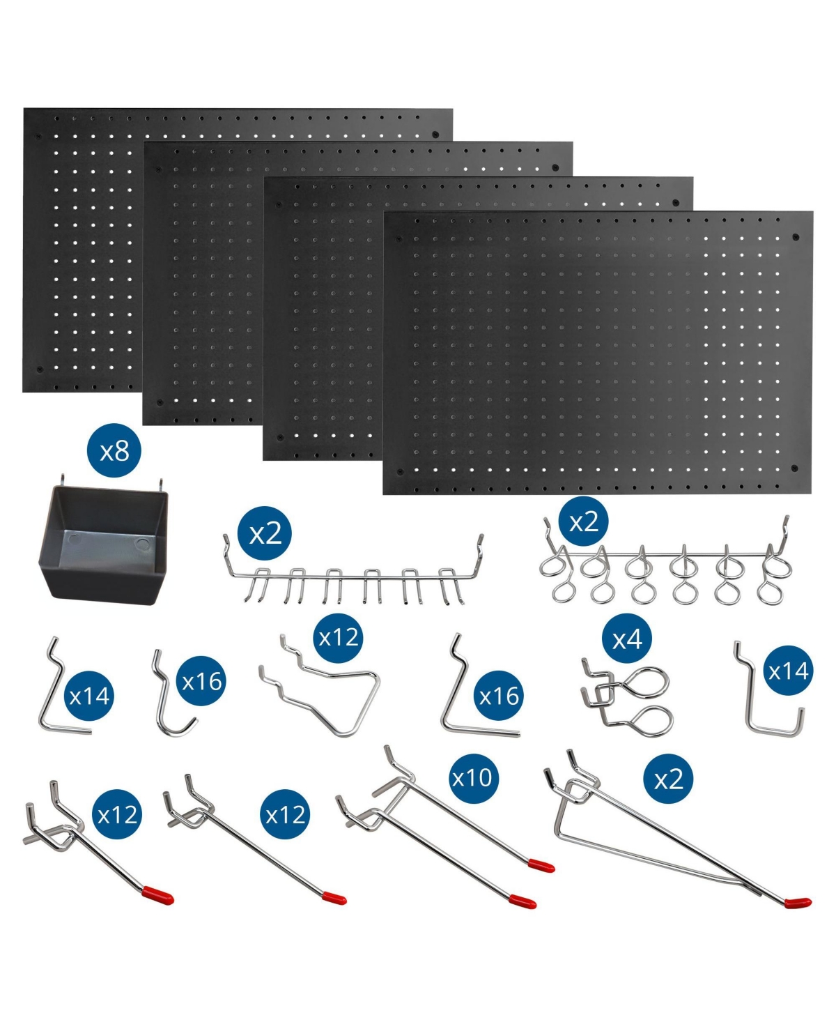 Lugo 24"x16" Pegboard Wall Organizer 128 Pc Kit