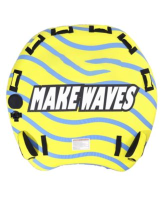 Inflatable Towable Tube for Boating, 1-3 Riders, 510 lbs Capacity, Full Nylon Cover, EVA Grab Handles, Speed Safety Valve