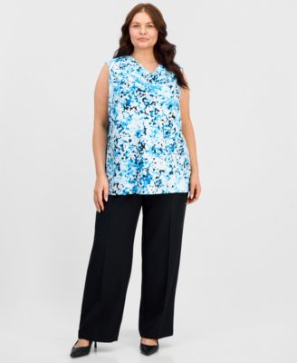 Plus Size Sleeveless Cowlneck Top