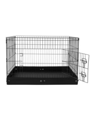 Dog Playpen, 4-Panel 24 x 36 in Foldable Metal Exercise Pen w/ Door & 600D Oxford Bottom Pad, Indoor/Outdoor Pet Fence