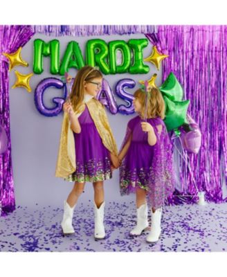 Little Girls Mardi Gras Confetti Short Sleeve Tutu Dress