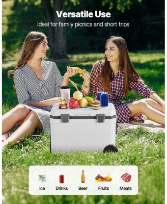45 QT Wheeled Portable Cooler with Ice Retention, Heavy-Duty Handles and Cup Holder, Insulated Hard Cooler for Long Trips