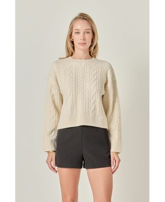 Women's Crewneck Cable Sweater