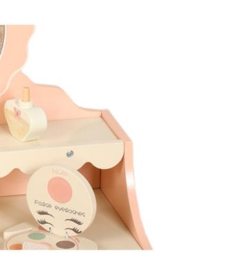 Bear Vanity Set for Girls | Kids Makeup Table with Mirror, Drawer & Pretend Cosmetics