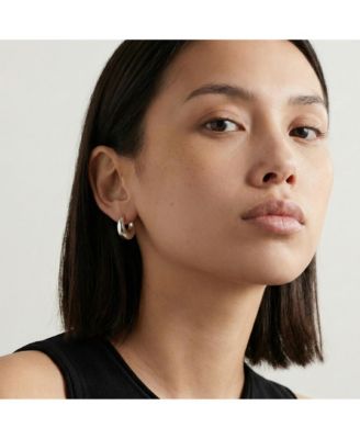 Silver-Tone Huggie Hoop Earrings