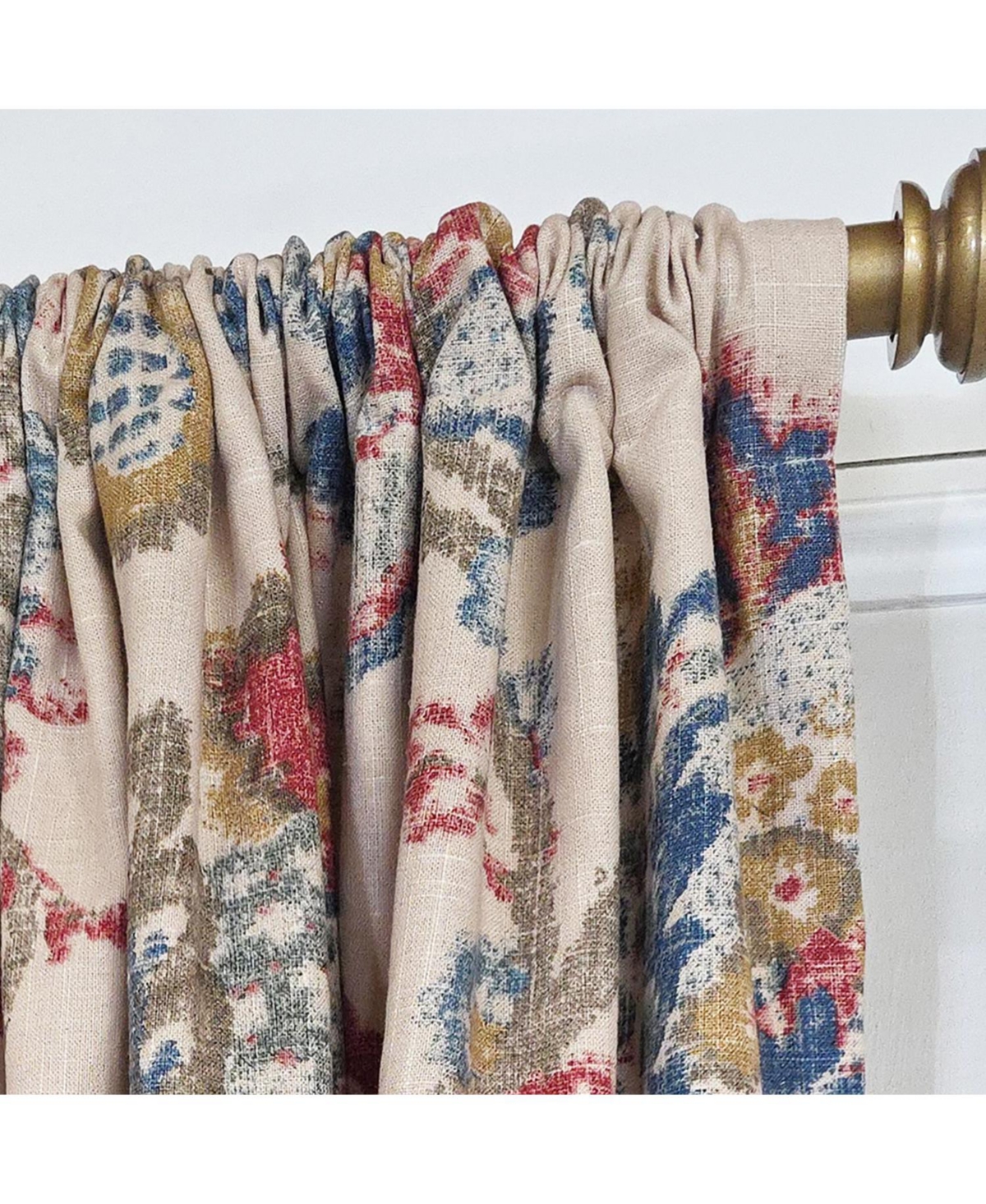 Rlf Home Silvia 100% Cotton Rod Pocket Window Curtain set of 2 Panels