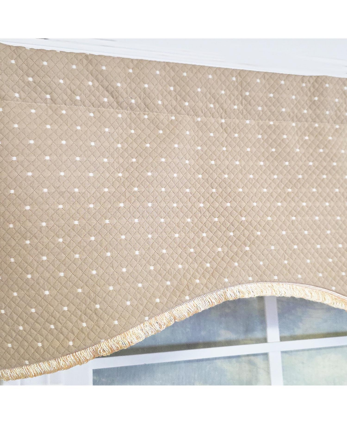 Rlf Home Dapple Cornice 100% Cotton Rod Pocket Lined Window Valance 50" x 17"