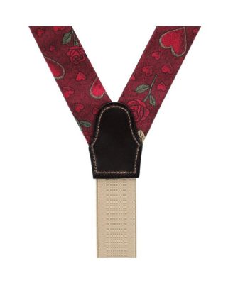 Amor Valentine's Note Silk Button End Suspenders