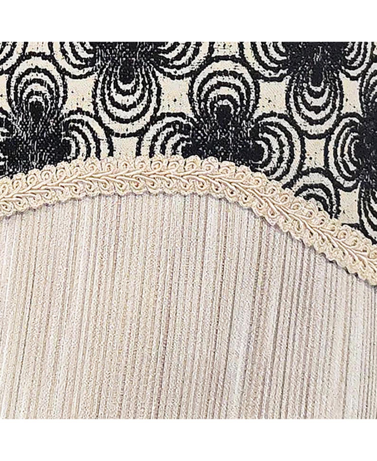 Rlf Home Virtue Glory 100% Cotton Rod Pocket Lined Window Valance 50" x 16" Black